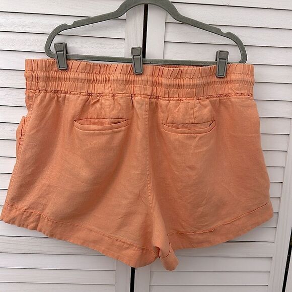 Athleta Cabo Linen Shorts Size 20  Pockets Drawstring Waist - Picture 6 of 9